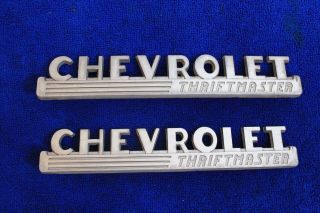 Vintage 1947 1948 Chevy Pickup Truck Side Hood Emblems Badge Accessory 3683134
