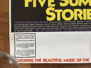 5 SUMMER STORIES Rick Griffin Surf Movie Poster Artwork Vintage 1972 3