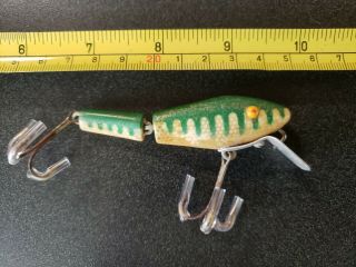 Vintage L & S Bass - Master Fishing Lure Green Opaque Eyes
