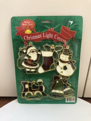 9 Vintage Christmas Light Covers Decorations Hard Plastic In Package