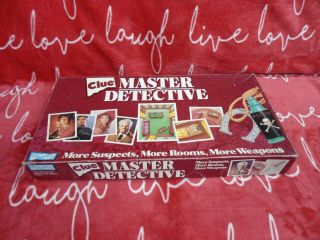 Vintage 1988 Parker Brothers Clue Master Detective Board Game 100 Complete