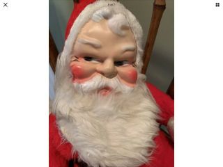 Wonderful Vintage Rubber Face Stuffed Plush Santa Toy 17 Inch Doll
