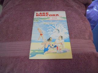 1964 Lake Norfork Arkansas Ozarks Brochure Map Fishing Orig