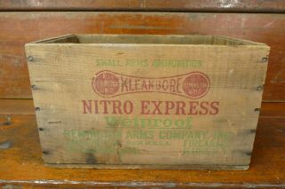 Vintage Remington Nitro Express Shotgun Shell Wood Ammunition Box 12 Gauge