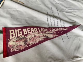 Vintage Felt Pennant Flag Big Bear Lake California