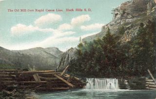 Old Mill Dam Rapid Canon Line Black Hills Sd Db W B Perkins Vtg P110