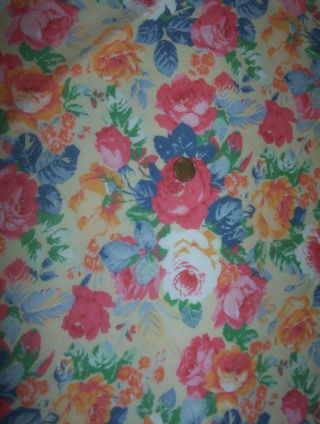 Vintage Fabric Sheer Red White Orange Roses 2 Yds,  15 " X 45 " Wide