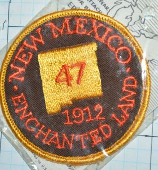 Mexico Souvenir 47th State 1912 Enchanted Land Trailblazer Emb Vintage Patch
