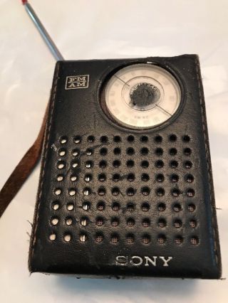 Vintage Sony Tfm - 850w Transistor Radio Fm Am With Leather Case For Repair