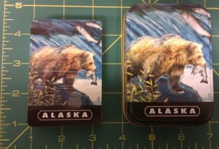 Alaska Playing Cards In Tin Case - Grizzly Bear Fishing Deck Of Cards In Tin