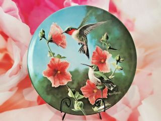 Vtg 1986 Knowles Collector Plate By Kevin Daniels - The Hummingbird - 15870g