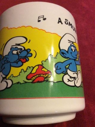 Smurf Mug Vintage 1981 Wallace Berrie 