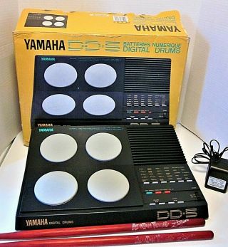Vintage Yamaha Dd - 5 Electronic Digital Drum Machine With Zildjian Drum Sticks