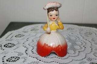 Vintage.  1956 Napco Ceramics.  Flower Hat & Dress Girl.  Figurine.  Japan