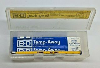 Vintage B - D Becton Dickinson Oral Glass Medical Thermometer Case 2 Sheaths Case