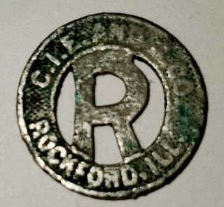 Vintage C.  I.  E.  And G.  Co.  Trolley Transit Token From Rockford,  Il Ill.  Illinois