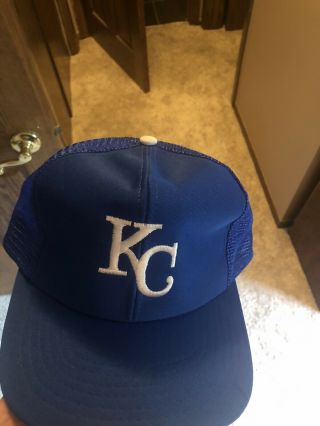 Vintage 1985 Kansas City Royals Snapback Mesh Trucker Hat Kc Baseball Cap Mlb