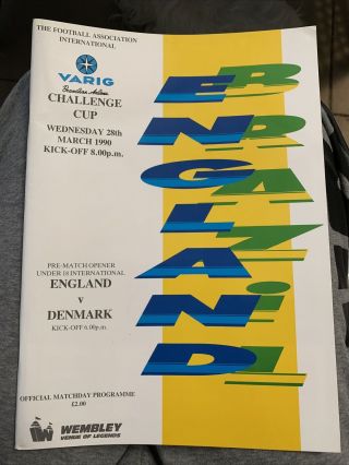 1990 England V Brazil Wembley Football/soccer Programme