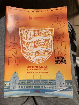 1990 England V Poland Wembley Football/soccer Programme