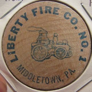 Vintage Liberty Fire Co.  No.  1 Middletown,  Pa Wooden Nickel - Token Pennsylvania