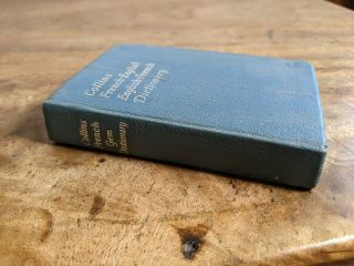 Vintage 1968 Collins French English English French Pocket Dictionary Mini Blue