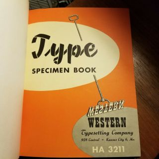 WESTERN TYPE SPECIMEN Book - Vintage Monotype and Linotype typesets and fonts 2