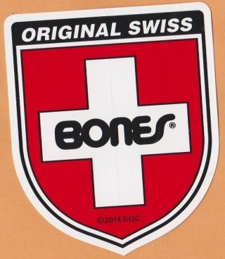 Powell Peralta Swiss 4 " Bones Cross Shield Skateboard Sticker