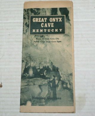 Great Onyx Cave Kentucky Mammoth Cave National Park Vintage Brochure