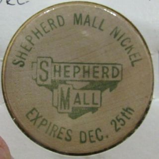 Vintage Shepherd Mall Oklahoma City,  Ok Wooden Nickel - Token Oklahoma
