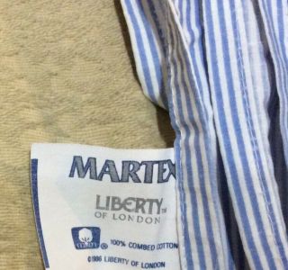 Martex Liberty Of London Vintage Double Flat Sheet Blue/white Stripe 2