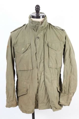 Vintage 70s M - 65 Og - 107 Us Army Field Coat Jacket Usa Mens Medium Reg