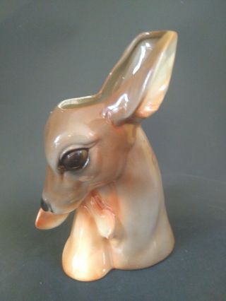 Vintage Royal Copley Deer Fawn Planter Vase Ceramic 9.  5 