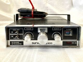 Vintage 1970’s Surveyor 2400 23 Ch.  Cb Transceiver Radio W/ Microphone & Cables