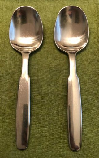 2 Vintage Kronos Lauffer By Towle Japan 18/8 Satin Stainless Steel Serving Spoon