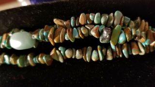 VINTAGE TURQUOISE BEAD 3 - STRAND NECKLACE STERLING CLASP 2