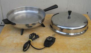 Vtg Farberware 12 " Electric Fry Pan 310 - A Skillet W/ Dome Lid