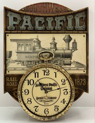 Vintage Westclox 46637 Southwest Pacific Company Railway & Steamship Wall Clock