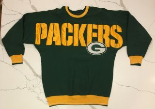 Vintage Green Bay Packers Sweatshirt Spellout Made In Usa Legends Athletic Nfl M