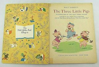 Three Little Pigs Walt Disney ' s Vintage 1948 Little Golden Book 2
