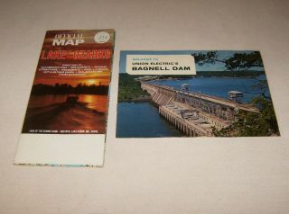 Vintage Bagnell Dam Brochure & Lake Of The Ozarks Official Map