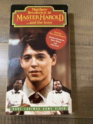 Master Harold And The Boys (vhs,  1986) Matthew Broderick Rare Vintage