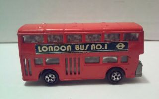 Vintage Rare London Bus No.  1 Double Decker Red Honk Kong Die - Cast Bus 1:64