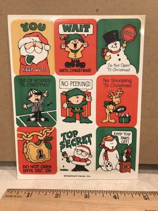 Vintage 1980’s Hallmark Christmas Stickers 1 Sheet