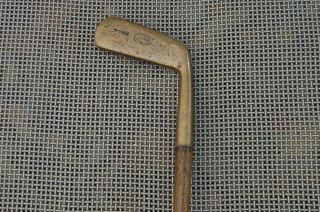 Antique Vintage Hickory Shaft Early Anderson Scotland Smooth Face Brass Putter