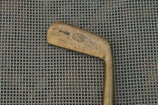 Antique Vintage Hickory Shaft Early Anderson Scotland Smooth Face Brass Putter 2