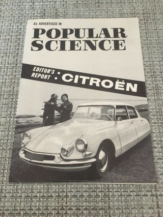 Vtg Citroen Editor’s Report Popular Science Us Brochure Sales Ad