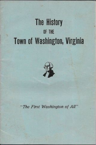 Vintage Booklet The History Of The Town Of Washington Virginia 20 Pages