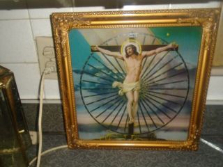 Vintage Jesus Light Up Motion Wall Hanging Jesus Picture Decor Kaleidoscope 2