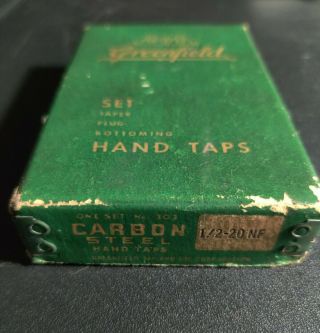 Vintage Greenfield Gtd No.  303 3 Pc.  Hand Taps 1/2 - 20 Nf.  Carbon Steel