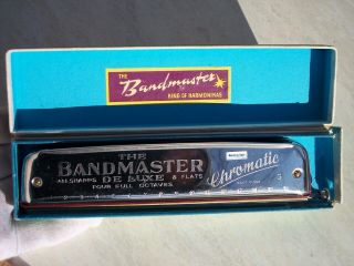 Vintage Vermona Bandmaster Chromatic Harmonica Key G Made In East Germany W/case